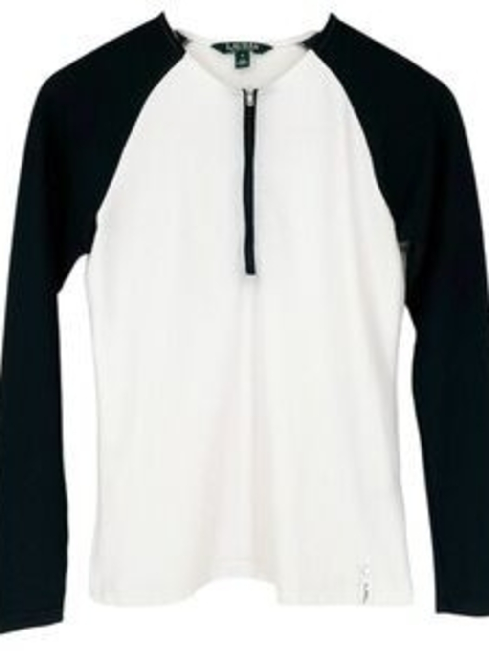 Ralph Lauren White Body Black Raglan Half-Zip Pullover Xl